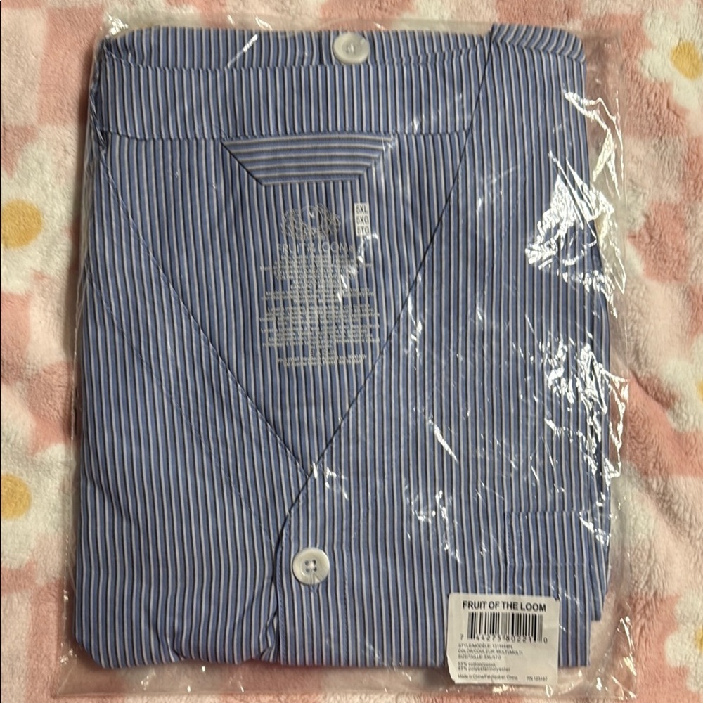 Fruit of the Loom Blue Striped Men's Shirt